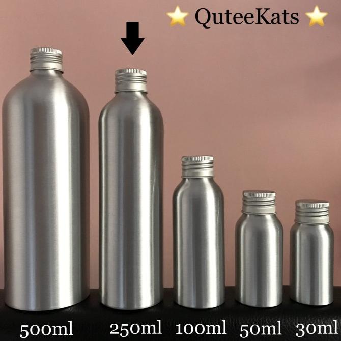 Botol Aluminium dengan Tutup Aluminium Ulir 250ml 500ml TERPOPULER