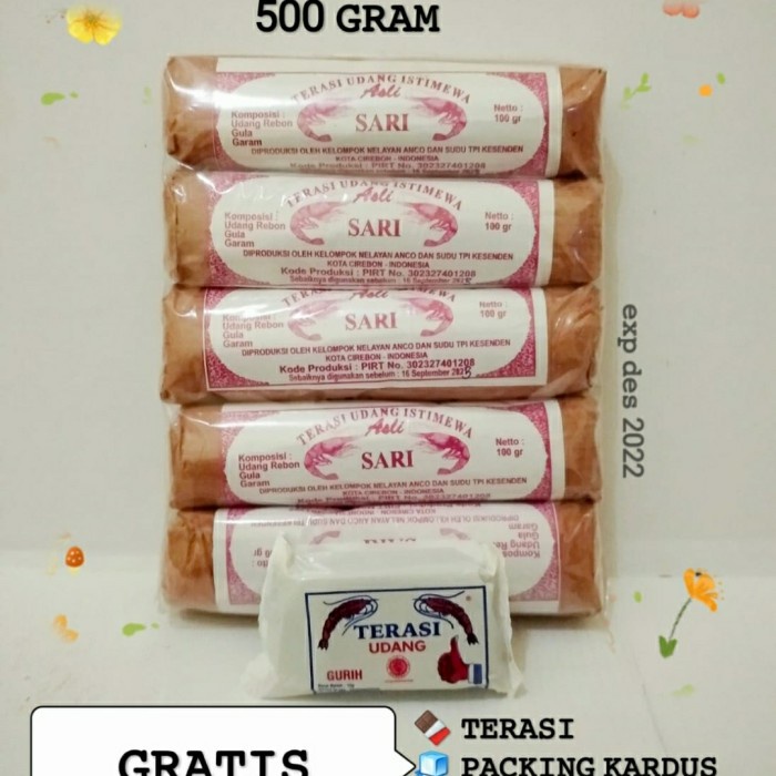 

TERLARIS Terasi Udang Istimewa Cap Sari Khas Cirebon 500 gr FREE Terasi kecil