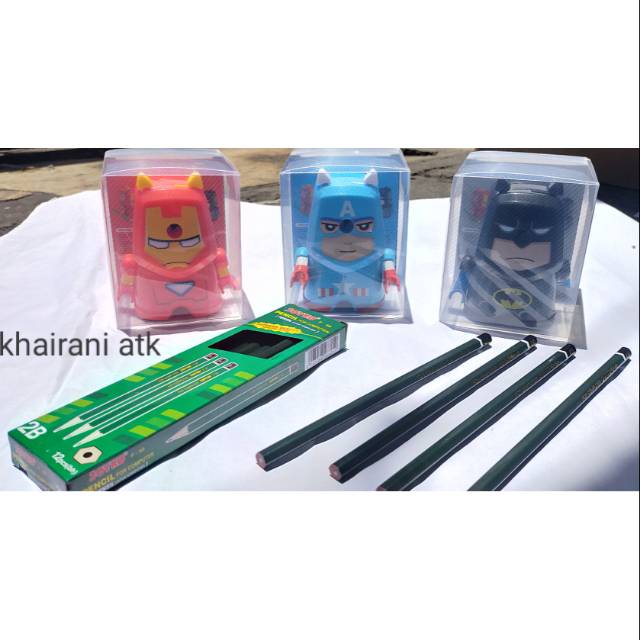 

Rautan putar kerakter cowok+12pcs pensil joyko