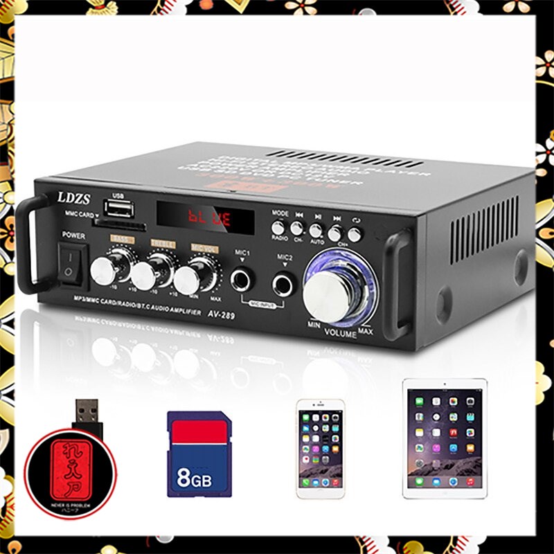 Taffware Bluetooth EQ Audio Amplifier Karaoke Home Theater FM Radio 600W - AV-298BT - Black