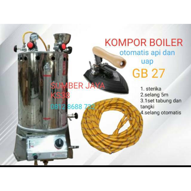 Kompor boiler uap otomatis api GB27 laundry /konveksi
