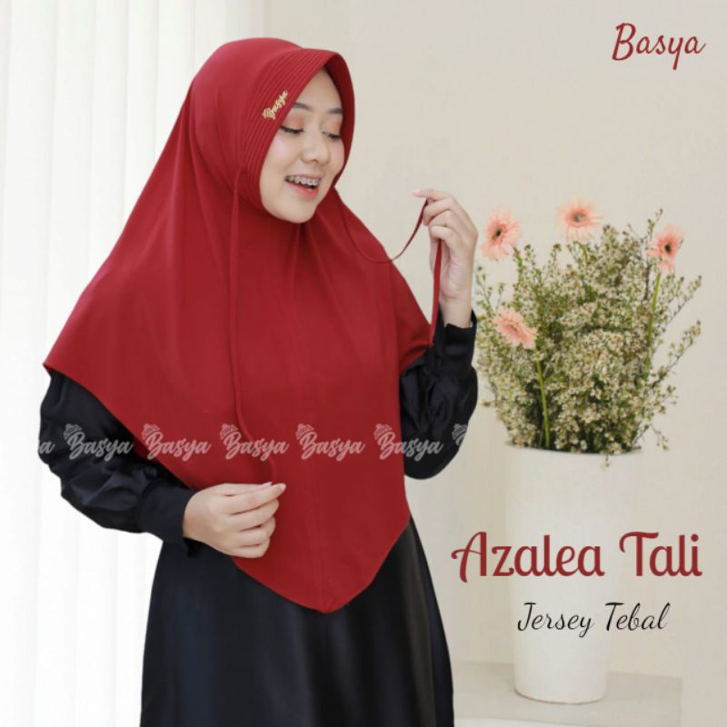 (Basya Hijab) AZALEA TALI •hijab instan jersey super tebal•kerudung instan tali polos