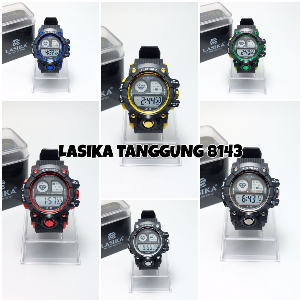 TERBARU! Jam Tangan Digital Diameter 4,5 cm | Jam Tangan Hitam Bulat LASIKA Type 8143