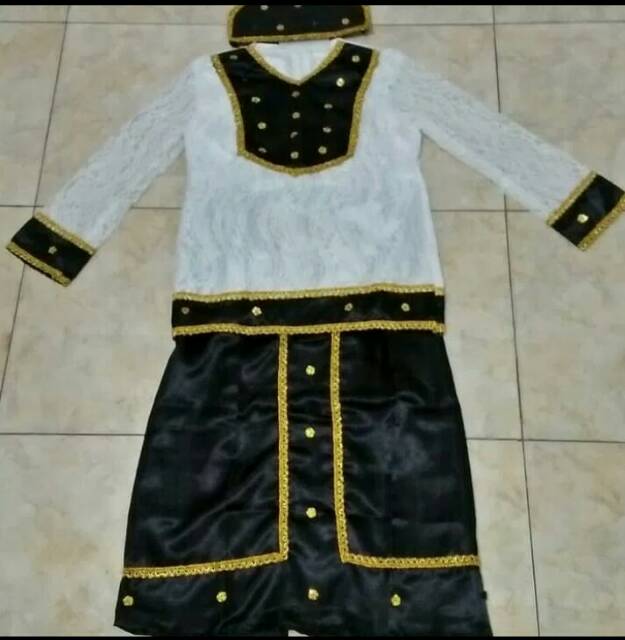 Baju adat maluku size S ( hitam putih)