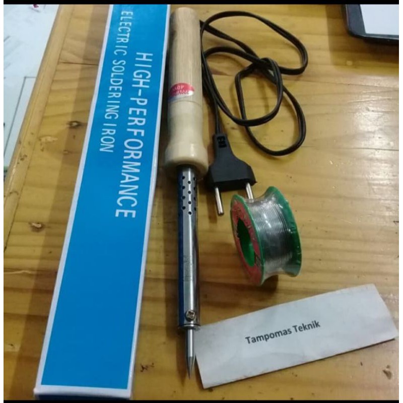 Solder 60 Watt Gagang Kayu Bonus Timah Solder 1 roll