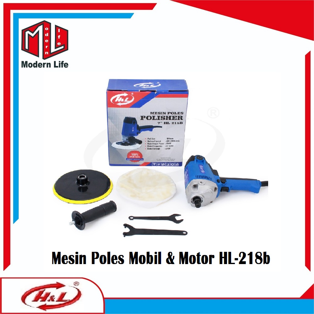 Mesin Poles Mobil Motor Polisher 7&quot; HL 218B Alat Poles Mobil Motor Car