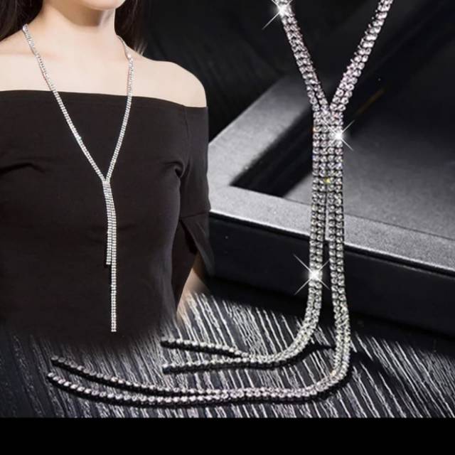 Kalung unik wanita /kalung panjang wanita bling bling