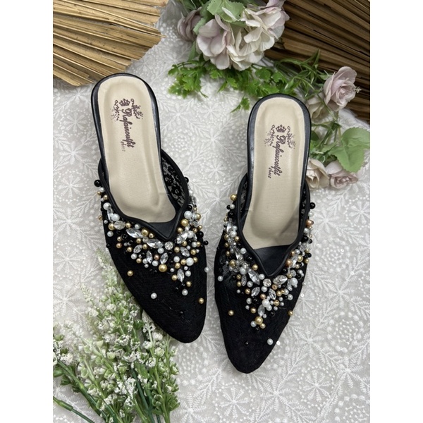 sepatu hitam wedding shoes 3cm runcing