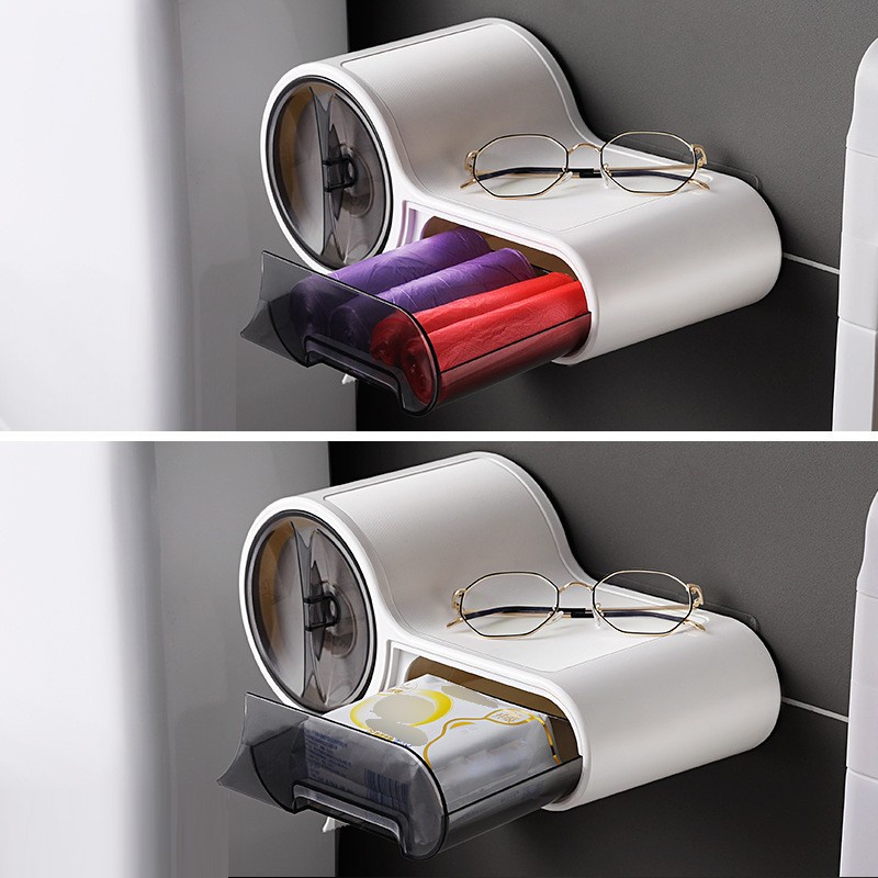 Toilet Paper Holder With Drawer Tempat Tissue Bulat Dengan Laci