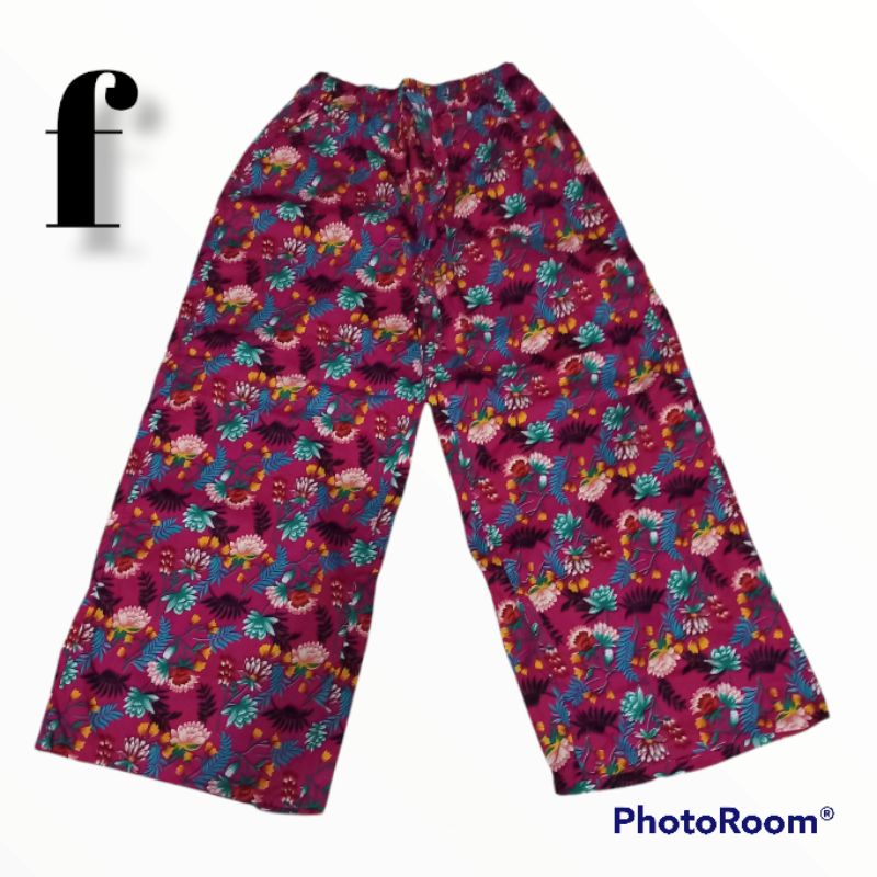 CELANA KULOT PANJANG DEWASA WANITA BAHAN KATUN STREACH MOTIF SANTAI MURAH-f