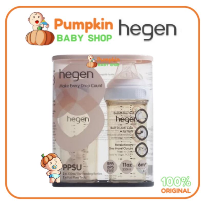 Hegen Feeding Bottle PPSU 330ml isi 1 &amp; 2 pcs