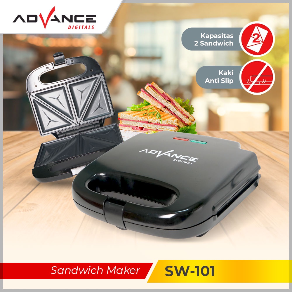 Advance Digitals Sandwich Maker SW-101 Mesin Pembuat Roti Lapis untuk Sarapan Garansi Resmi 1 tahunn