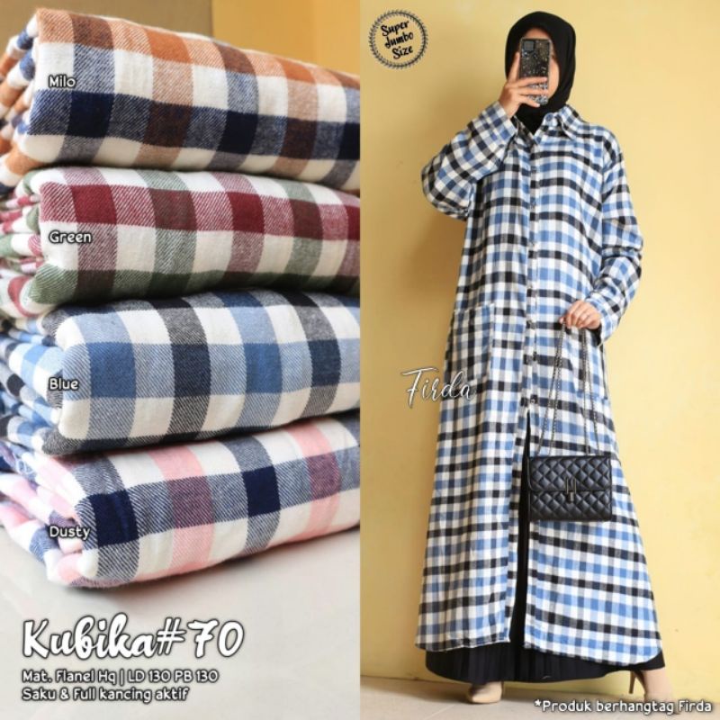 Gamis Jumbo Kubika || Flanel LD 130 PB 130