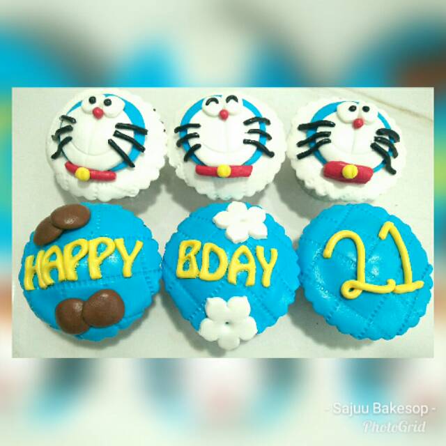 

kue ulang tahun cupcake doraemon 6pc