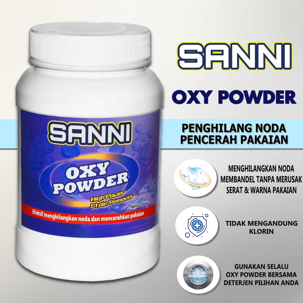 SANNI Oxy Powder Penghilang Noda Pakaian Deterjen Detergen Laundry 1Kg