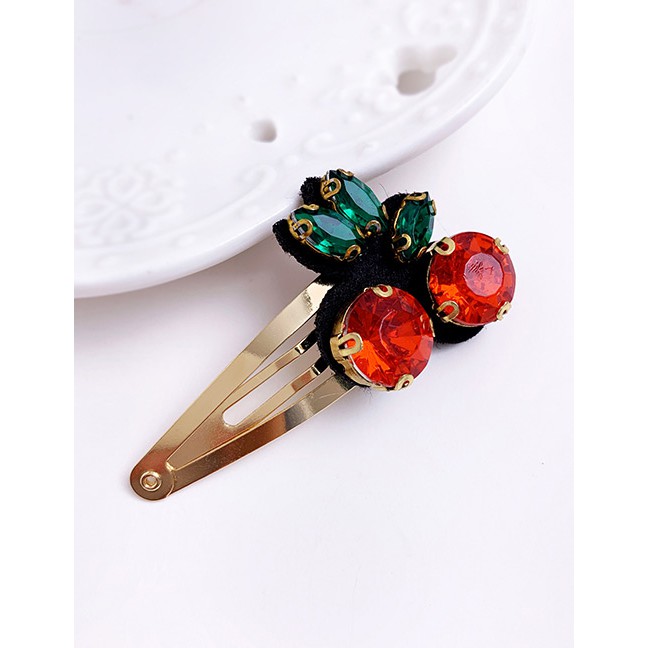 LRC Jepit Rambut Fashion  Alloy Diamond Fruit Hair Clip F68422