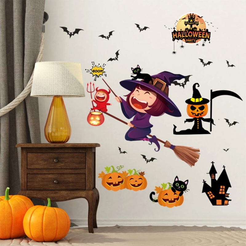 Zzz Stiker Jendela / Pintu / Dinding Motif Halloween Untuk Dekorasi Rumah