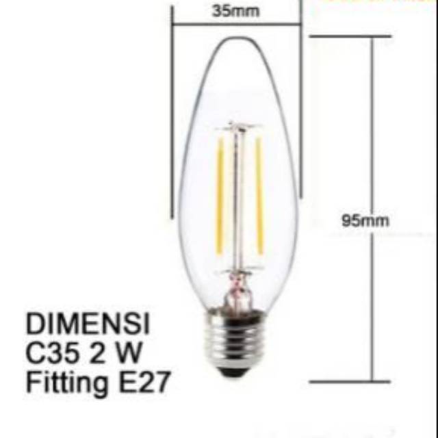 Lampu Filamen LED Model Lombok E14 / E27 4Watt