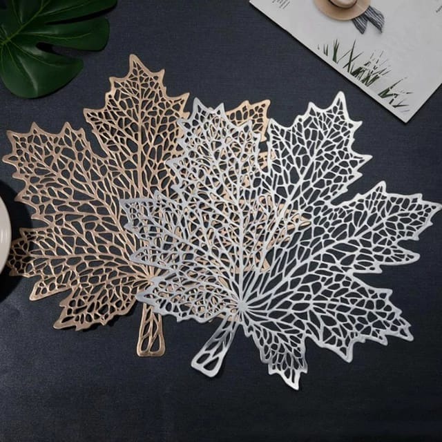 Placemat PVC / Table mat / Tatakan / Alas Piring Makan Maple Leaf