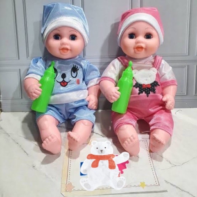 boneka bayi menangis small 26cm boneka baby cry doll dot NaK boneka eleltrik doll nangis