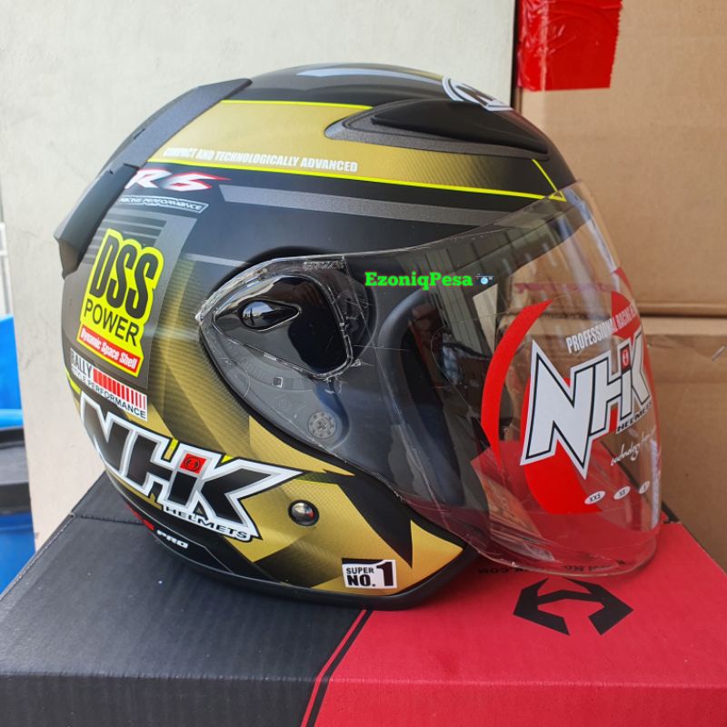 Helm NHK R6 Motif RALLY 2 Black Gold Doff