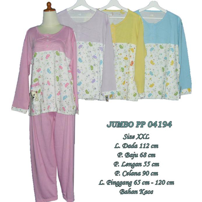 Bng Baju Tidur Piyama Jumbo Lengan Panjang Jumbo Pp 04194 - Kuning, Jumbo Pp 04194