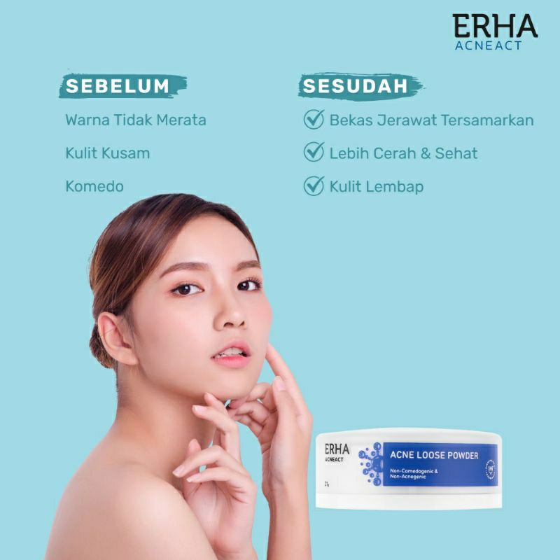 ERHA AcneAct Acne Loose Powder 21gr Bedak Tabur Kulit Berjerawat Non Comedogenic