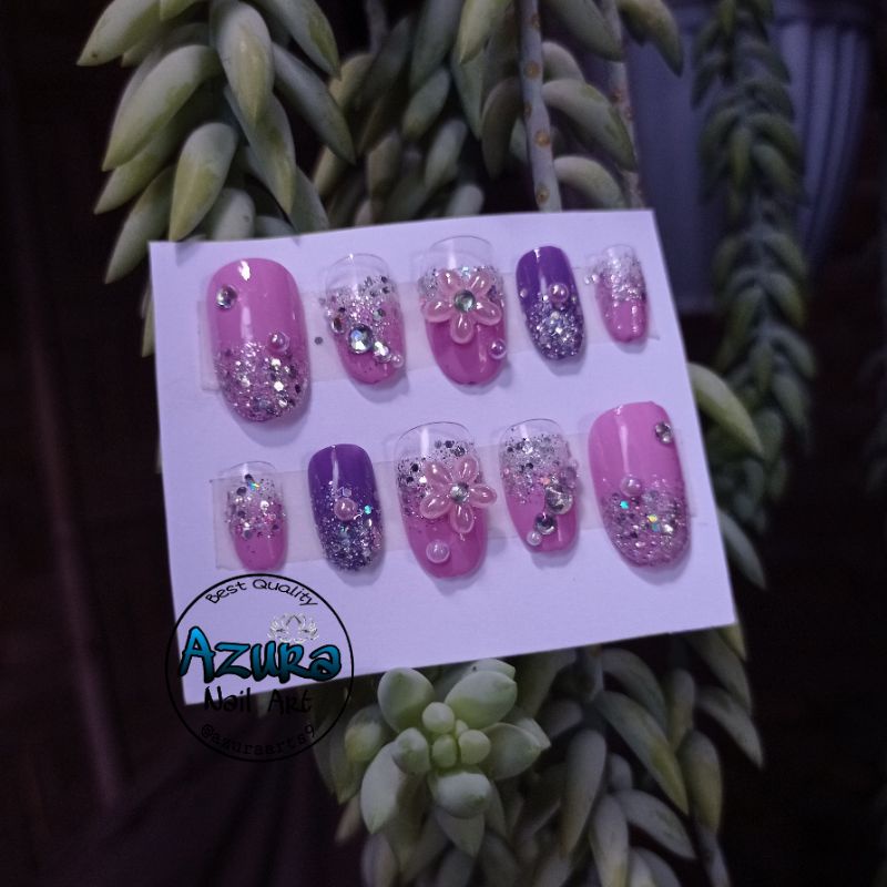 KUKU PALSU PINK LILAC / NAIL ART / AGEN KUPAL WEDDING HOMEMADE