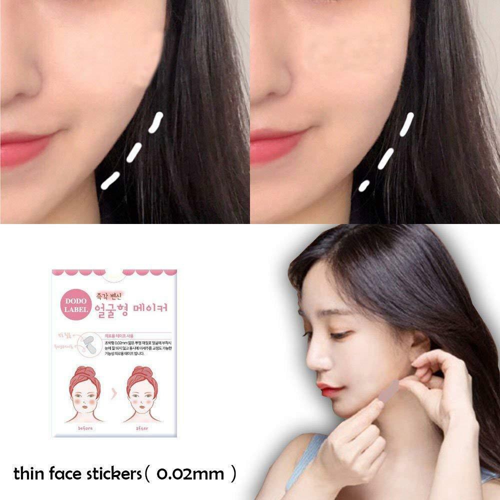 [40pcs] Dodo Label Selotip Stiker Korea Pembentuk V Shape Wajah Transparant - Mengencangkan Pipi &amp; Meniruskan Wajah Secara Instan