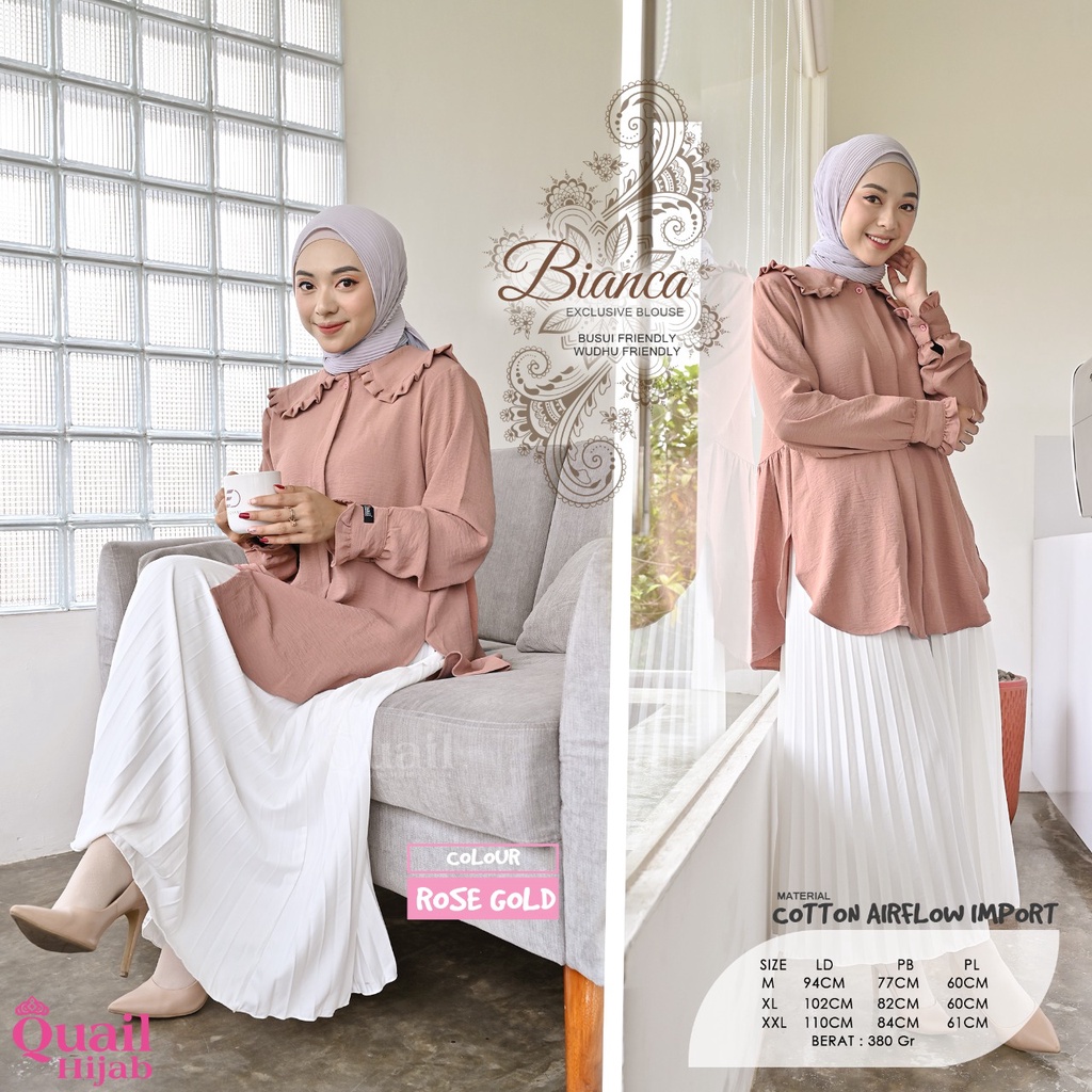 BIANCA BLOUSE Daily blouse simple busui Quail Hijab