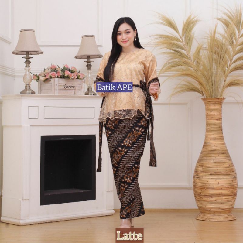 SETELAN KEBAYA RNB BROKAT TILE STANDAR DAN JUMBO XXL LD 120CM BATIK ORIGINAL DOLBY DOBBY DOBY MODERN