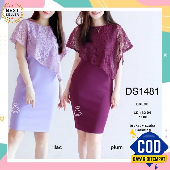 Zaza_Fashion Dress Wanita Terbaru 2022 Import Real Pict / Dress Wanita Ds1481 - Dress Sepan Scuba