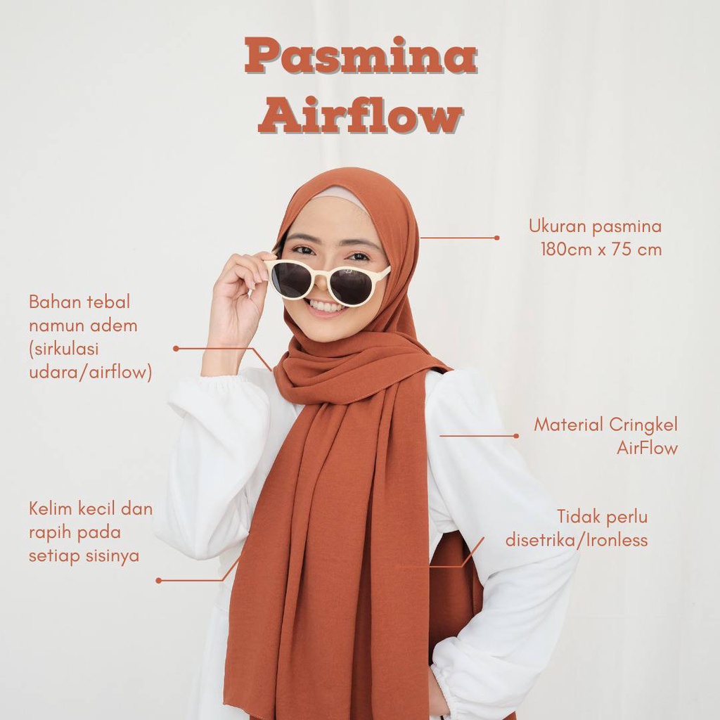 [NEW] Pashmina Crinckle Airflow Cotton Shawl Premium / Hijab Pashmina Terbaru Crinckle airflow