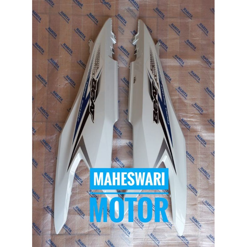 Cover Body Belakang Honda All Beat New eSP CBS ISS 2020 Putih plus Striping.