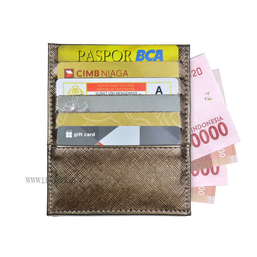 LUXTHER - CARD WALLET 12 SLOTS SAFFIANO METALIC / DOMPET KARTU