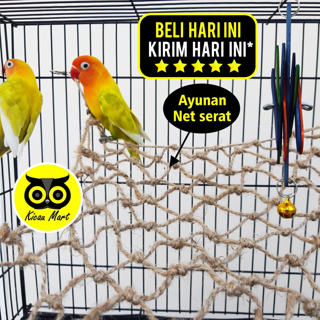 AYUNAN NET MAINAN BURUNG PARROT LOVEBIRD PARKIT HAMSTER MARMUT SUGAR GLIDER PARUH BENGKOK TUPAI NETJL