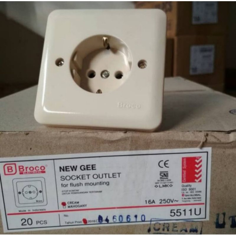 Stop kontak IB broco 5511U new/ stop kontak arde tanam