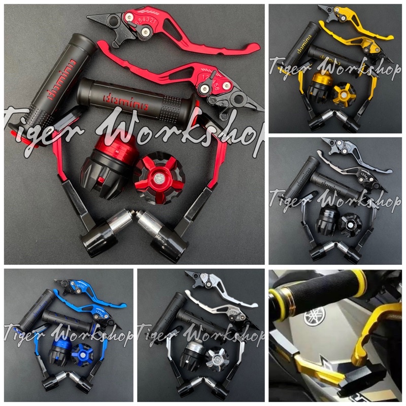 [PAKET MURAH] Handgrip Domino+Jalu as roda+Proguard robot+Handle Variasi cnc Nmax-PCX-Aerox-Vixion-Beat-Mio-Vario-Tiger-Mx-Lexi-Vario150-CBR-R15 v3-Fu-Mio j-Scorpio-Rx king-ADV-Versa-Freego-Vario160