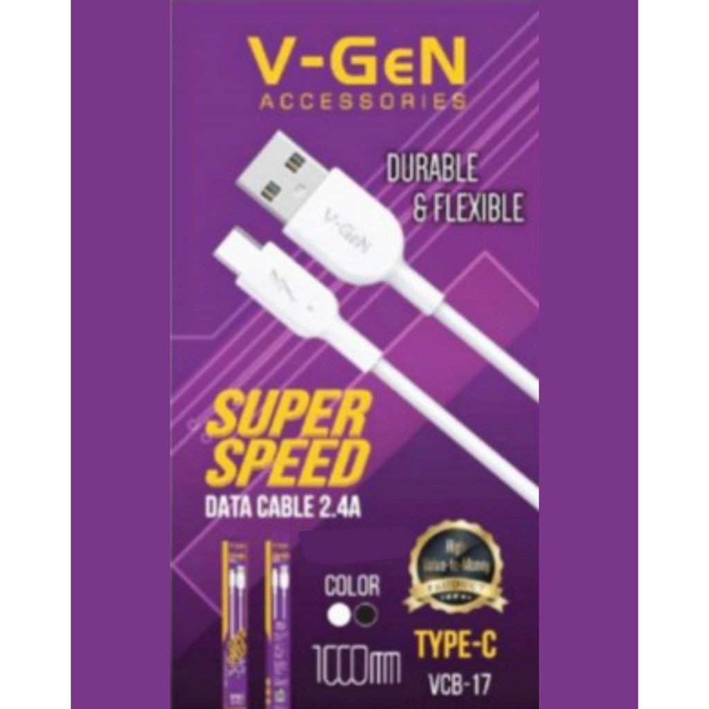 KABEL USB V-GEN 2.4A 1M VCB-17 TYPE C