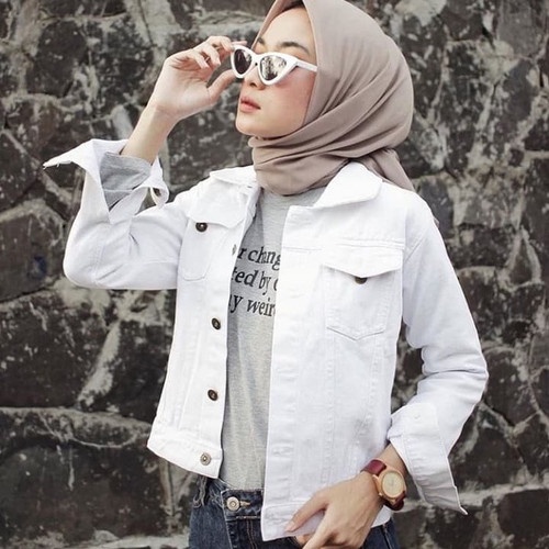 Jaket Jeans Sandwash Cewek Jaket Denim Wanita Premium