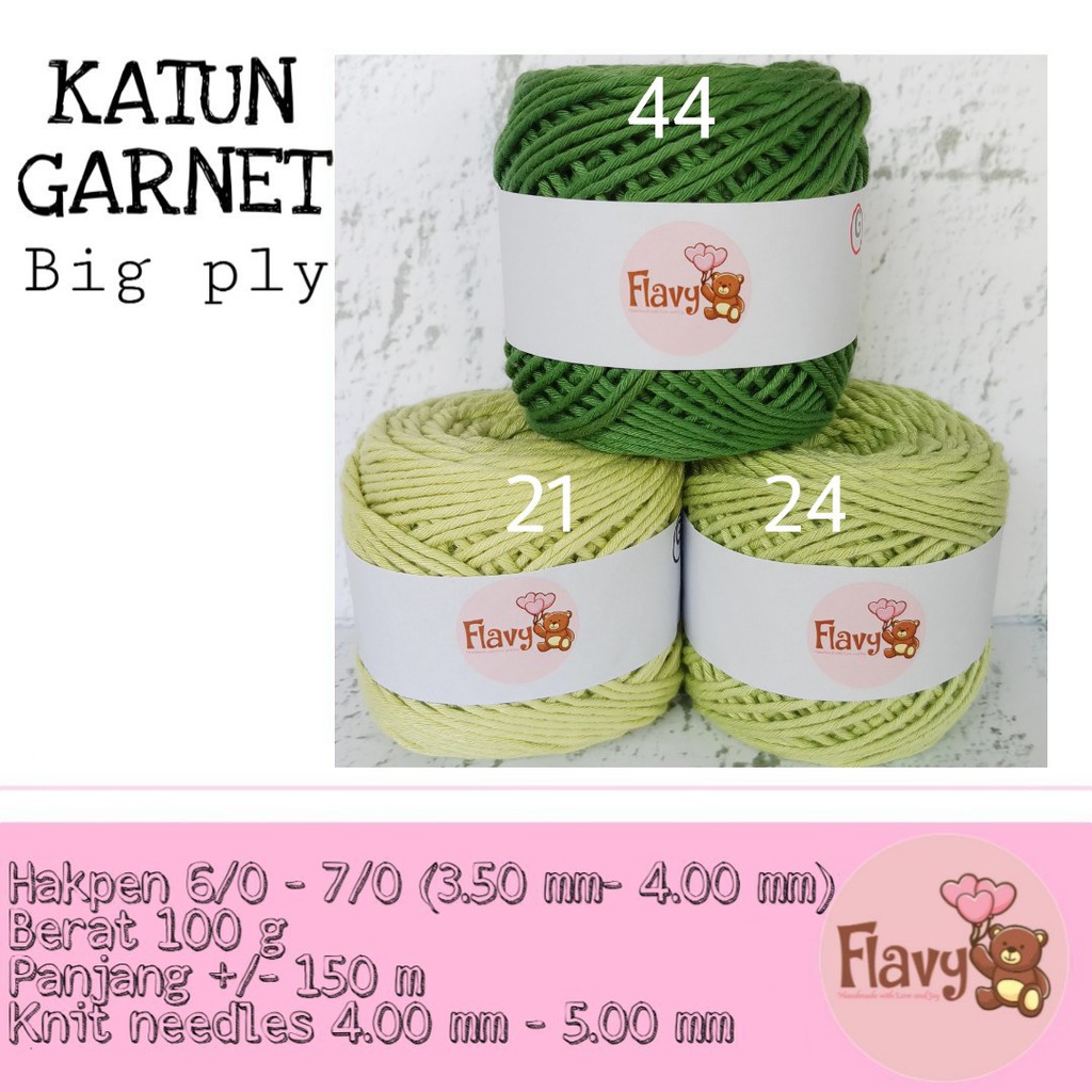 BENANG SOFT KATUN GARNET BIG PLY Seri Hijau