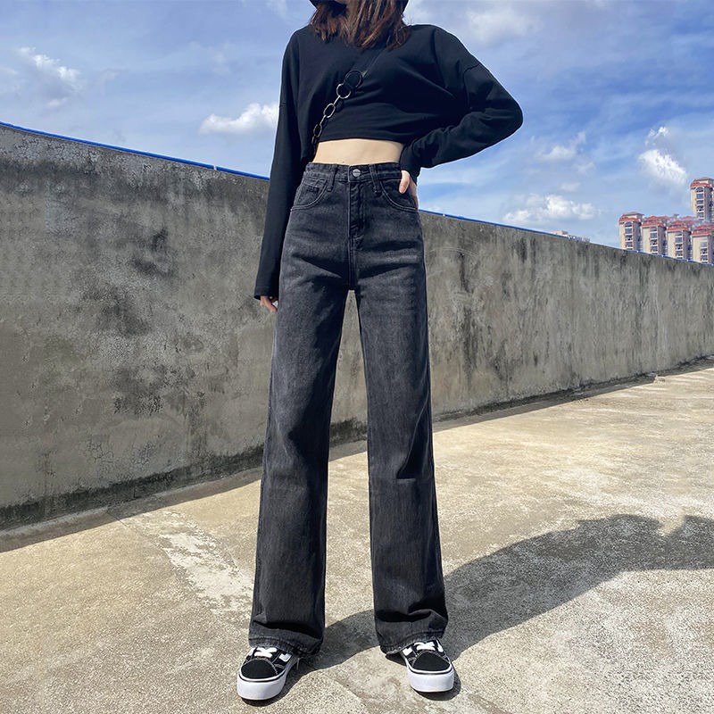 Celana jeans wanita dewasa model terbaru highwaist kulot jeans baggy straight wide leg panjang Celana Lurus wanita loose longgar kekinian cewek boyfriend korean style ootd