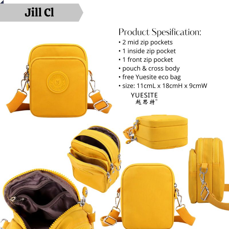 Tas selempang wanita pouch Yuesite Jill original unisex cyutebags