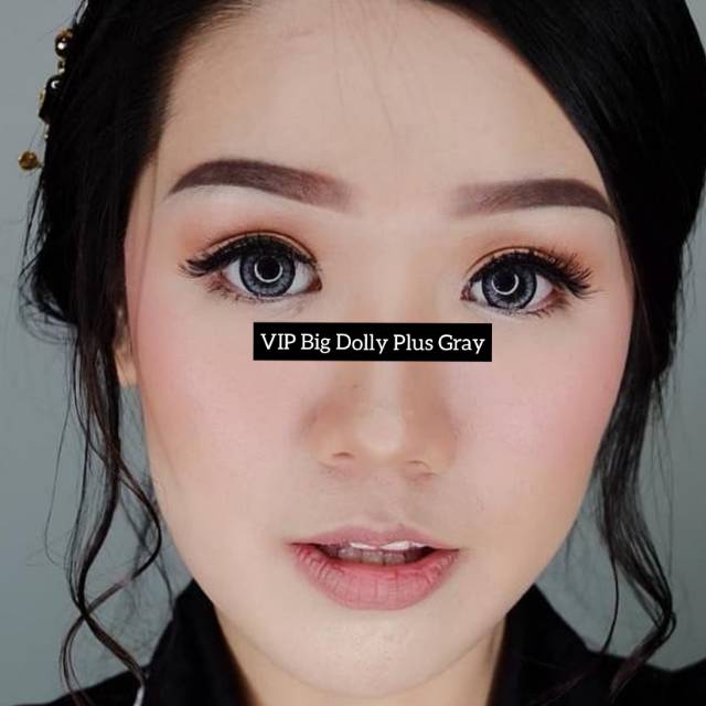 Softlens VIP Big Dolly Plus Series Soflens Big Eyes Warna Gray Brown Blue