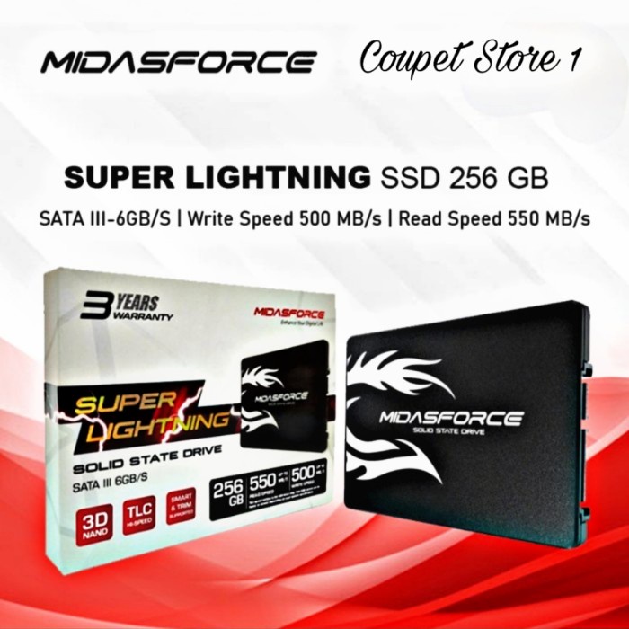SSD Sata III 2.5 256 Gb Midasforce Super Lighting