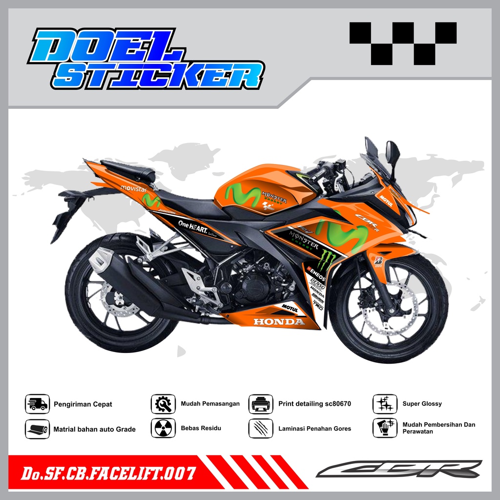 STICKER STRIPING CBR 150 R Facelift - STICKER STRIPING SEMI FULL LIST VARIASI HOLOGRAM , CROME CBR 150 R Facelift DOEL 007