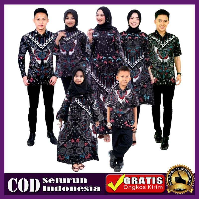 [PROMO MINGGU INI] SETELAN KELUARGA TERLENGKAP baju batik couple keluarga seragam kondangan kemeja batik gamis blouse tunik batik set keluarga anak BY BATIK PITTO