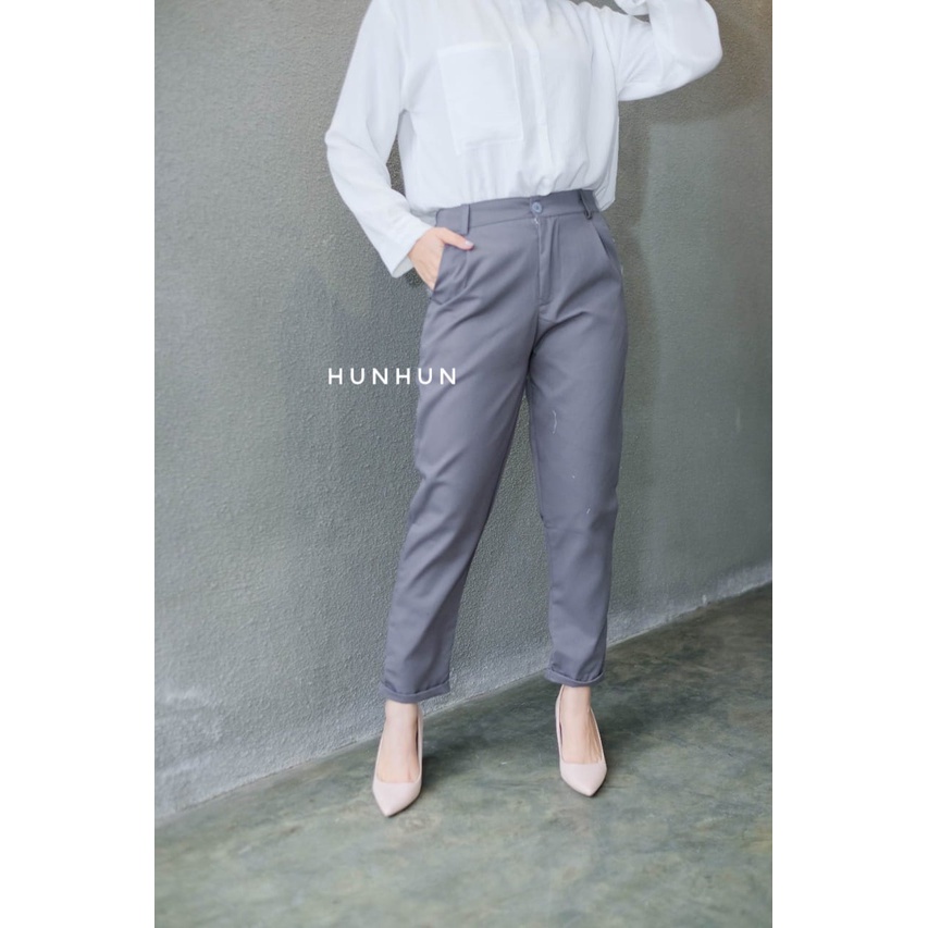 (PREMIUM) BAGGY PANTS AMERICAN DRILL GRADE A CELANA PANJANG OOTD BAGGY PANTS HITAM ARMY WANITA