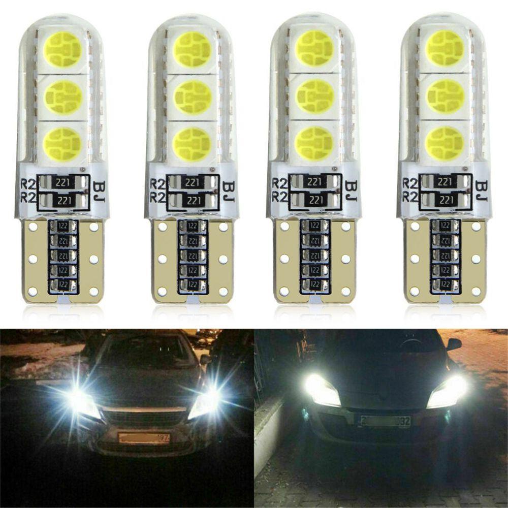 Populer 4Pcs Lampu Plat Nomor 4Pcs Bola Lampu 12V COB Silikon5050 6500K Dome Map