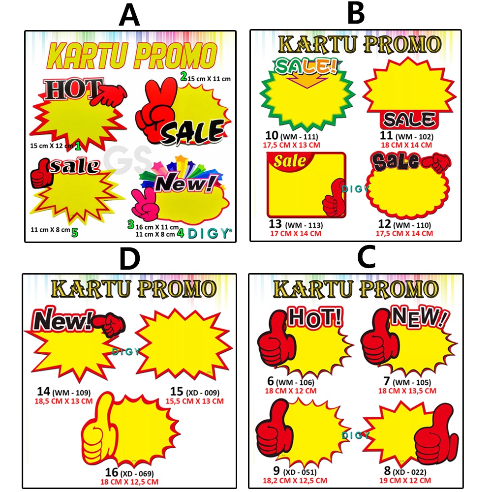[Per 50 PCS Kartu ] Kertas Penjepit Harga Tulisan Sale SALE / Kertas Harga Promo / Kartu Promosi
